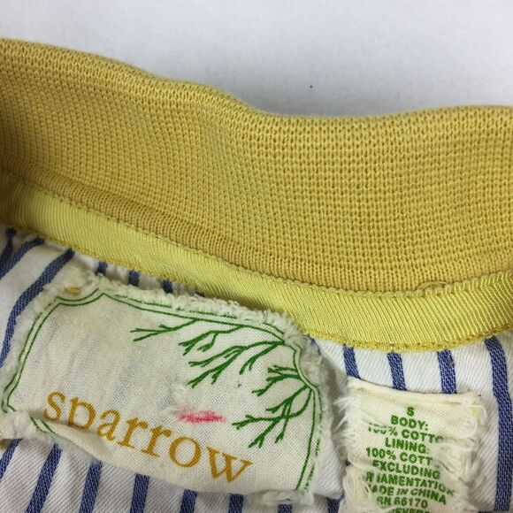 Anthropologie Sparrow Knit Over Jacket Size Small Bright Yellow Preppy - Picture 5 of 9